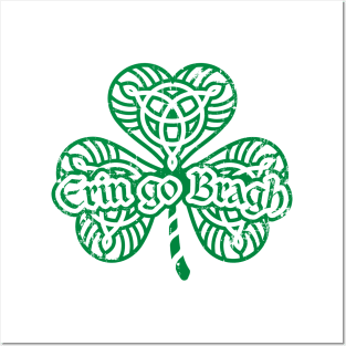 Erin go Bragh! Shamrock (green print) Posters and Art